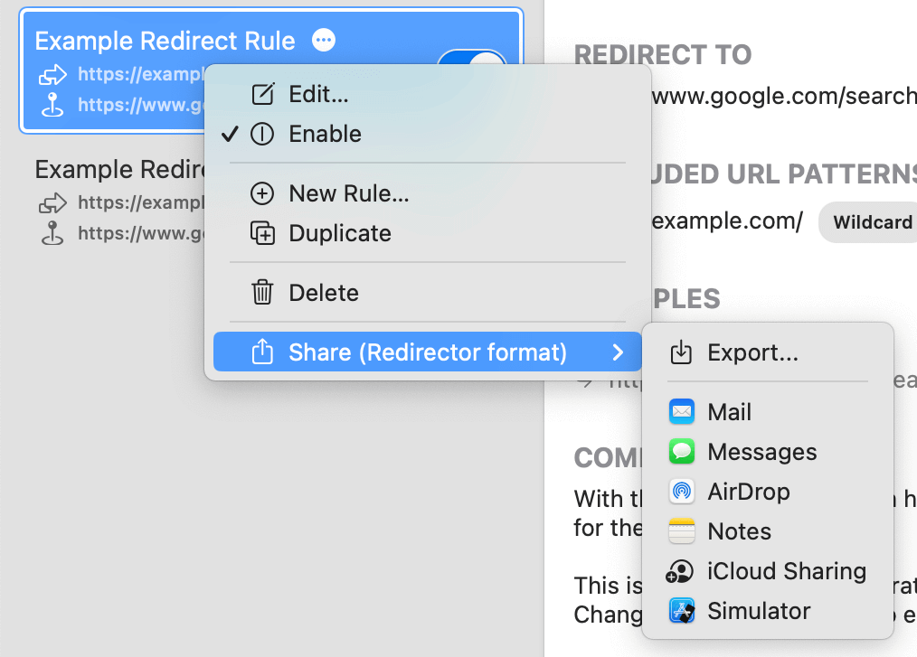 Context Menu (Redirector)