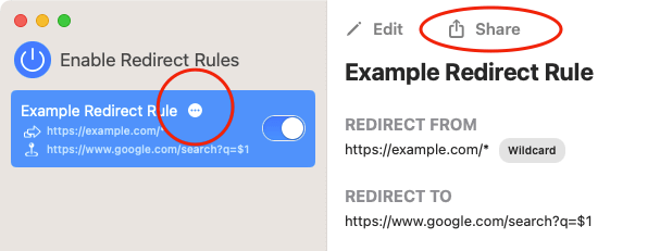 Botão Compartilhar no macOS